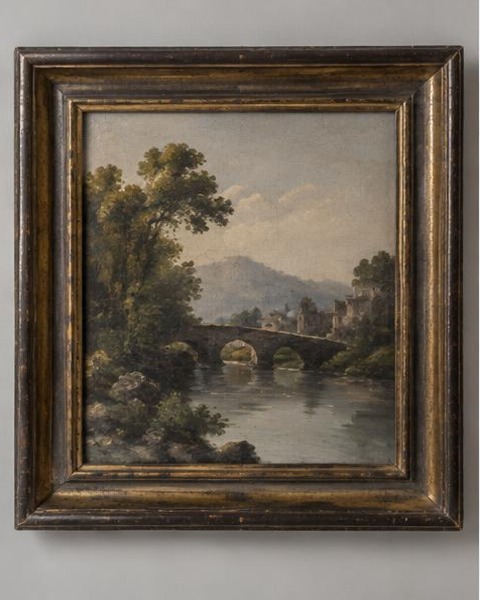Paysage au pont de pierre